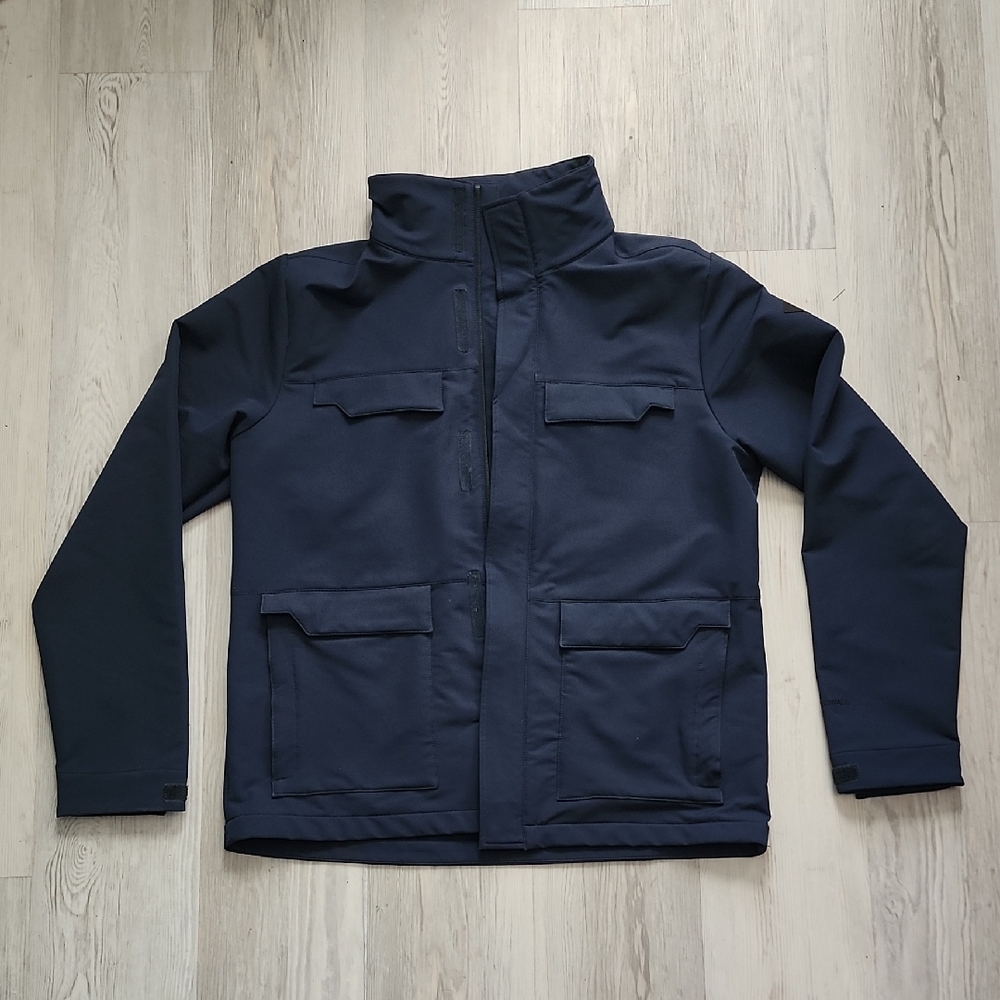 The North Face Men's Navy Field Jacket Insulated Stand Collar Size L - Picture 2 of 5